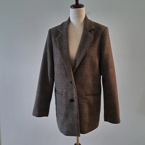 Abercrombie & Fitch Plaid Blazer Coat Sz Small - Picture 2 of 11